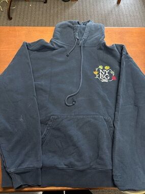 Kith Navy Pullover Hoodie with NYBG Floral Crest